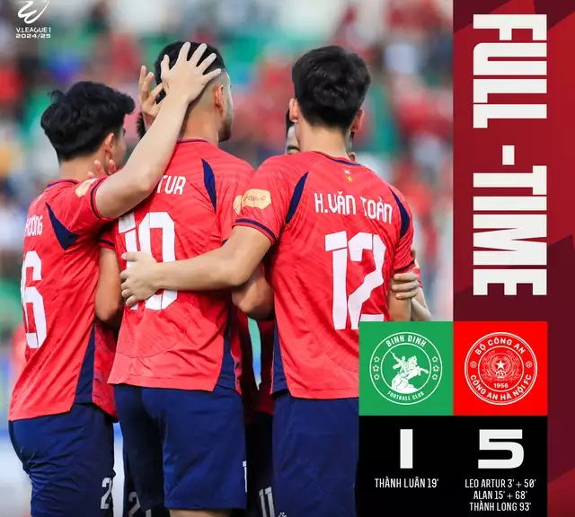 V-League: CLB CAHN thắng đậm, HAGL trụ hạng, Bình Định nguy cơ xuống hạng