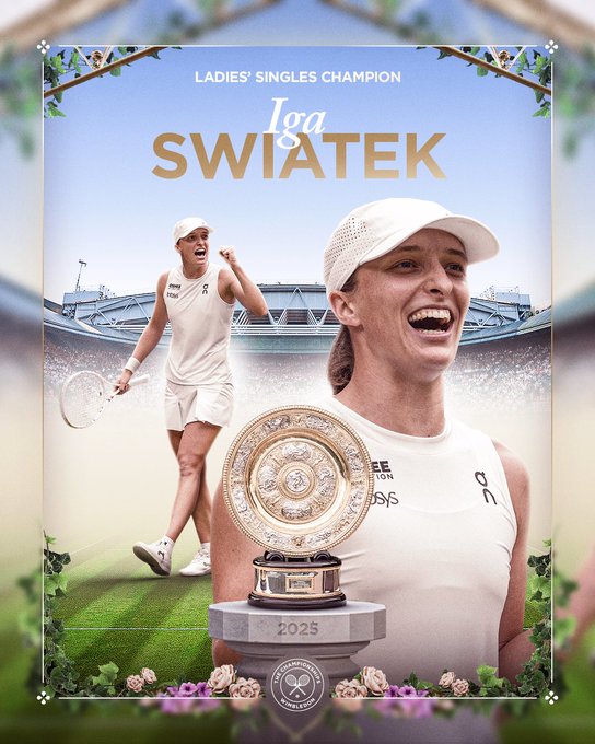Iga Swiatek đánh bại Amanda Anisimova 6-0, 6-0 để vô địch Wimbledon 2025 - Hình ảnh minh họa