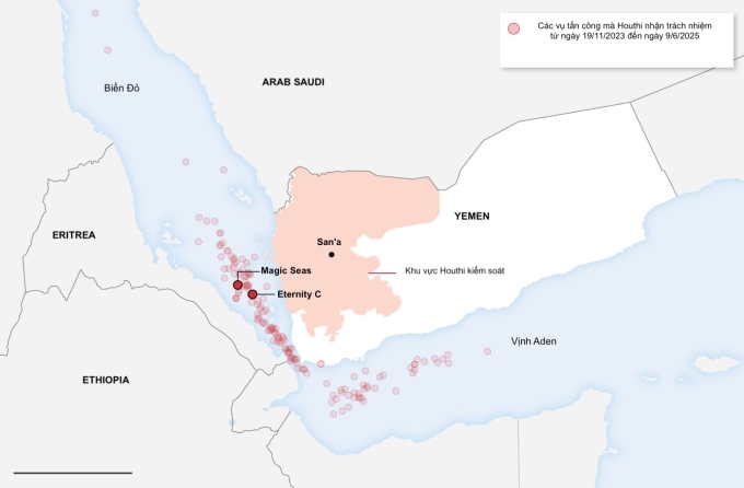 Tàu hàng liên tiếp bị Houthi đánh chìm, thủy thủ tuyệt vọng cầu cứu - Hình ảnh minh họa